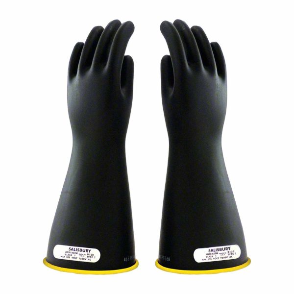 CL1 TYPE I, 14", YELLOW/BLACK RUBBER INSULATING GLOVES