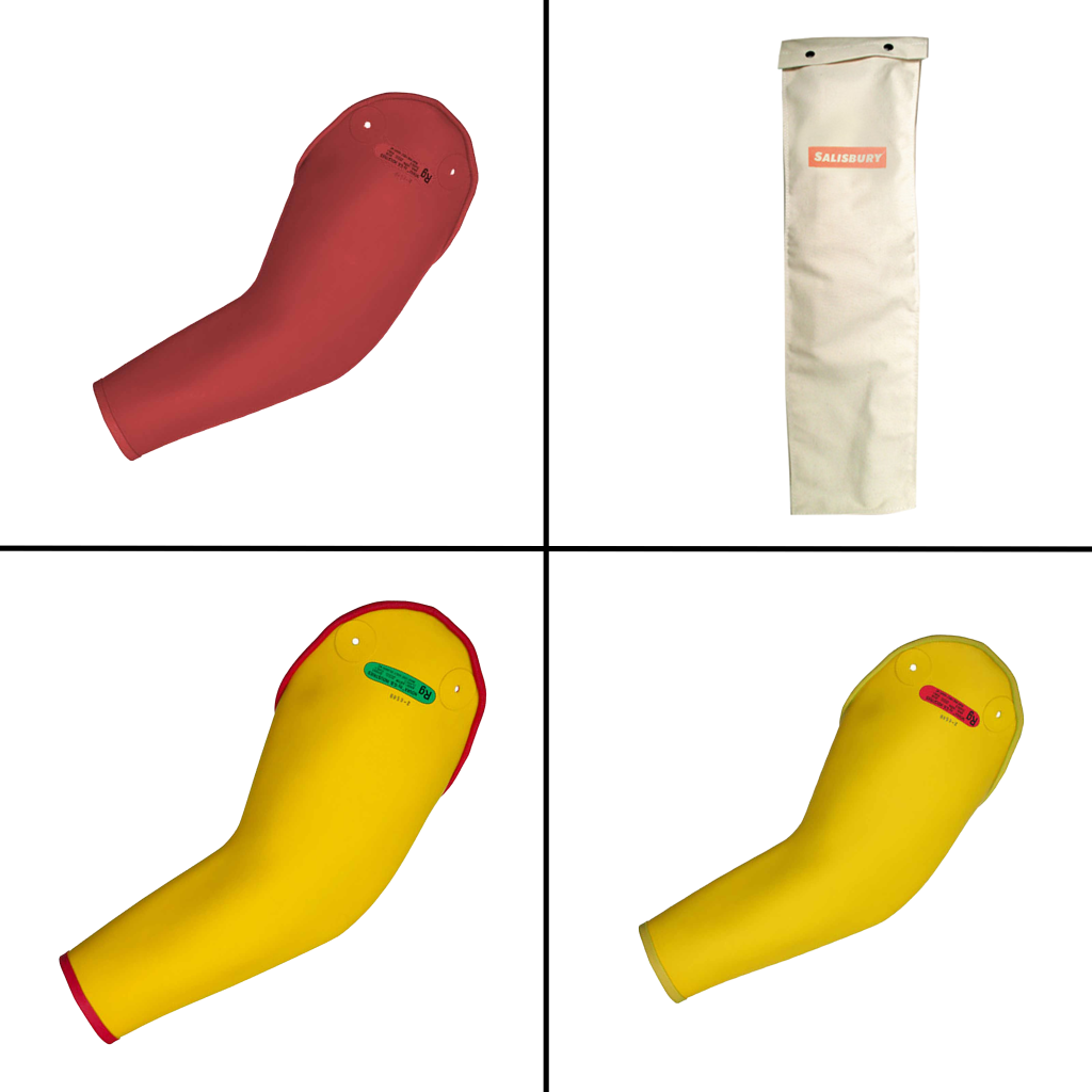 rubber safety sleeve tesing collage